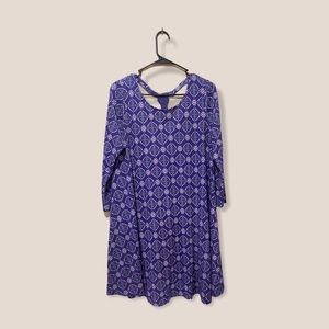 Blue geo print dress
